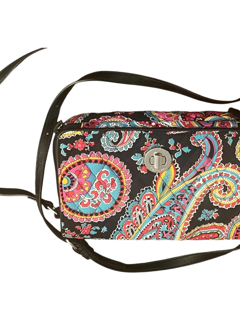 Vera Bradley Black Paisley Crossbody with Multicolor Accents